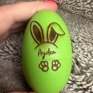 Personalized wooden egg. Ayden